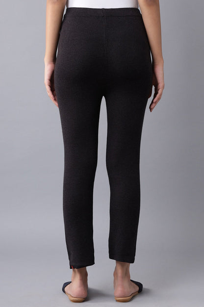 W for Woman Black Knitted Slim Pants