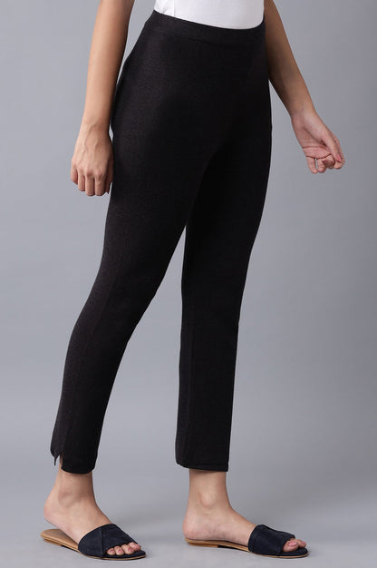 W for Woman Black Knitted Slim Pants