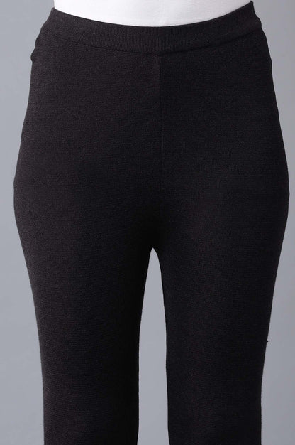 W for Woman Black Knitted Slim Pants