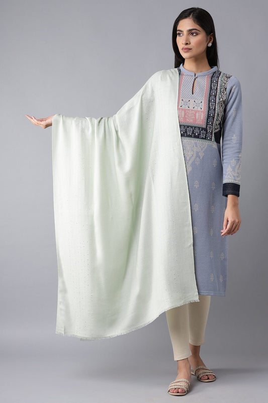 W for Woman Light Green Knitted Shawl