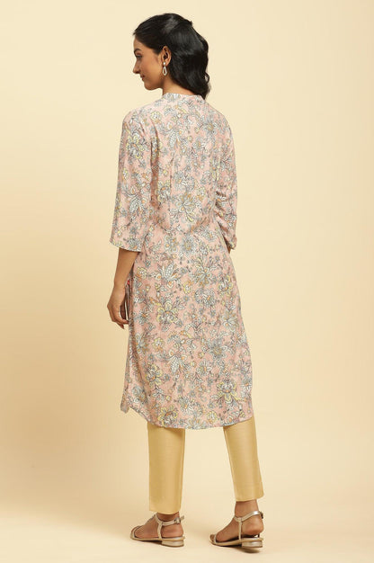 W for Woman Soft Multicoloured Floral Print A-Line Kurta