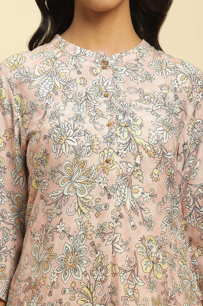 W for Woman Soft Multicoloured Floral Print A-Line Kurta