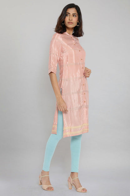 W for Woman Pink Shantung Printed kurta
