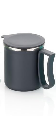 Coffee Mug Double Wall Stainless Steel Inner Gray 300 ml