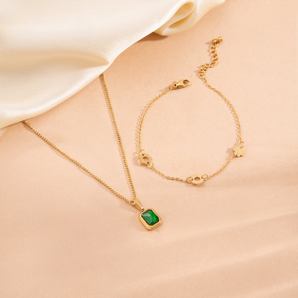 Classic Emerald Floral Set