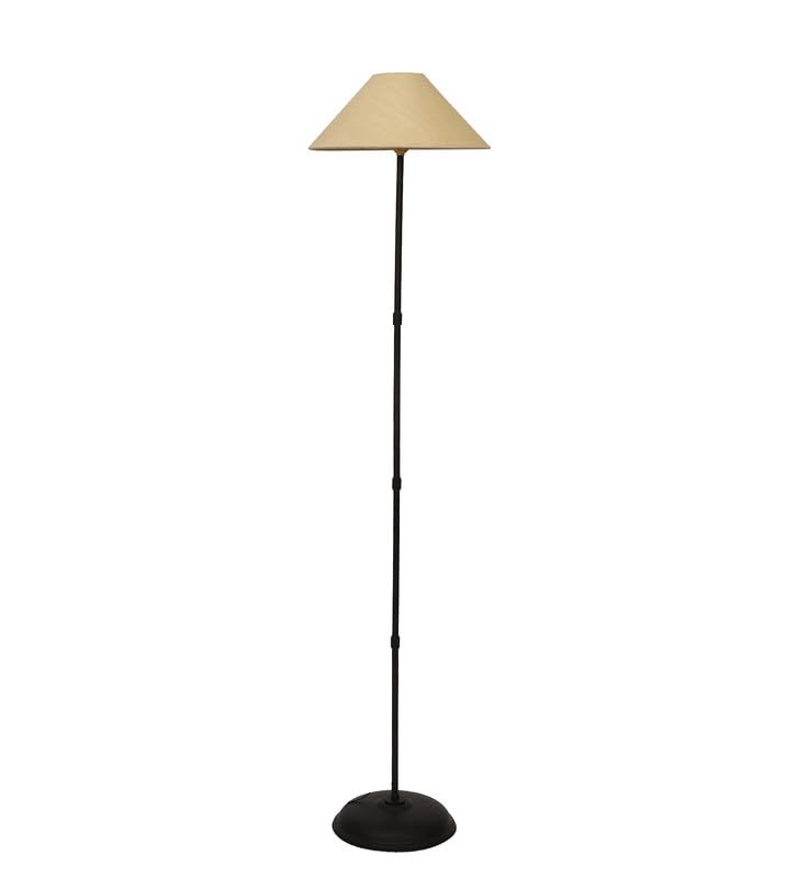 Foldable Metal Floor Lamp with Off-White Shade - 55 Inch - Blue
