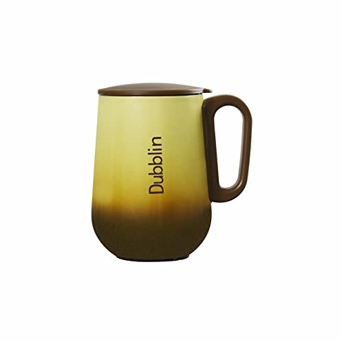 Coffee Mug Double Wall Insulated 304 Stainless Steel Brown 270 ML with Handle and Lid