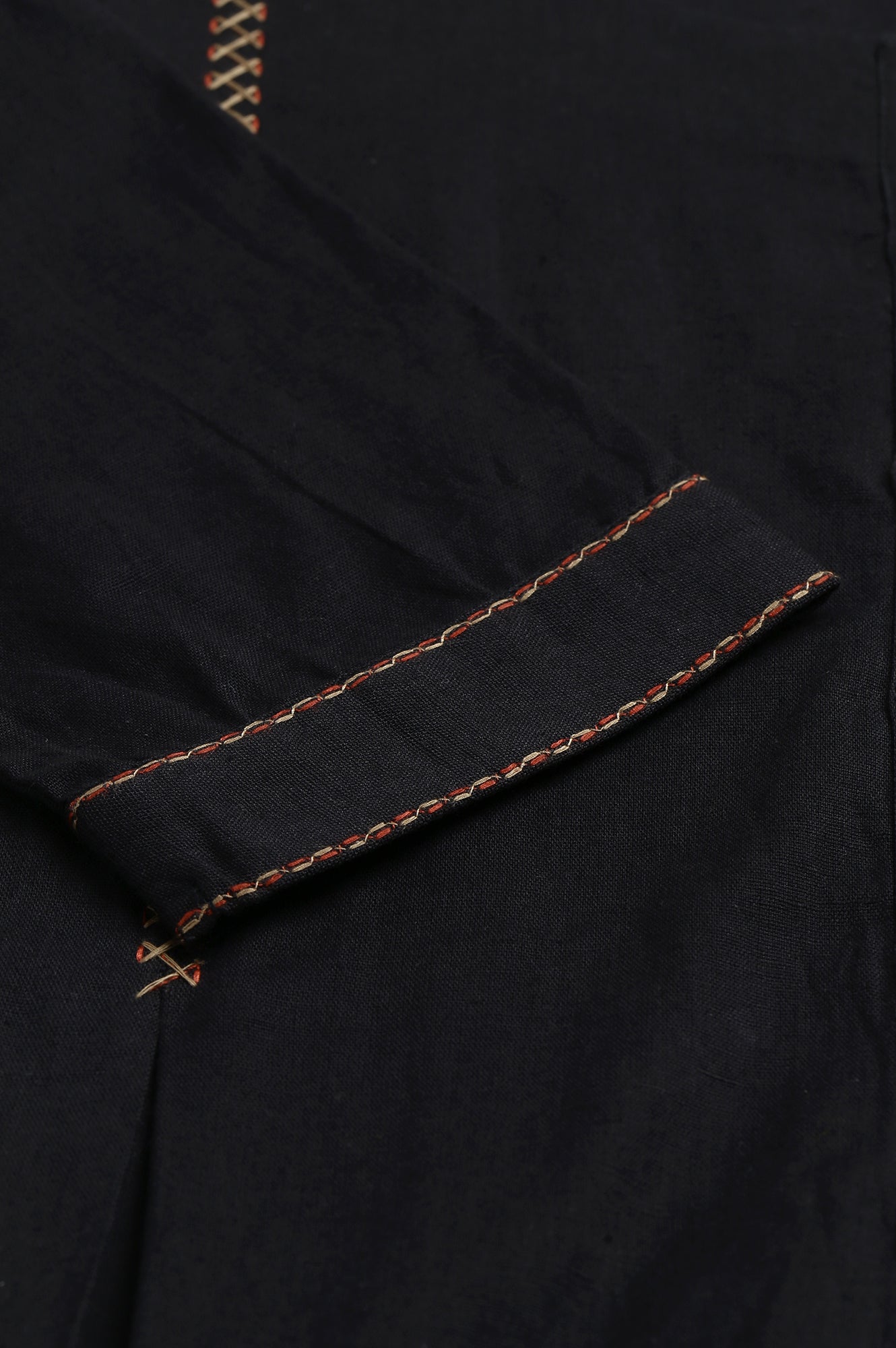 W for Woman Black Bock Pleated Embroidered kurta