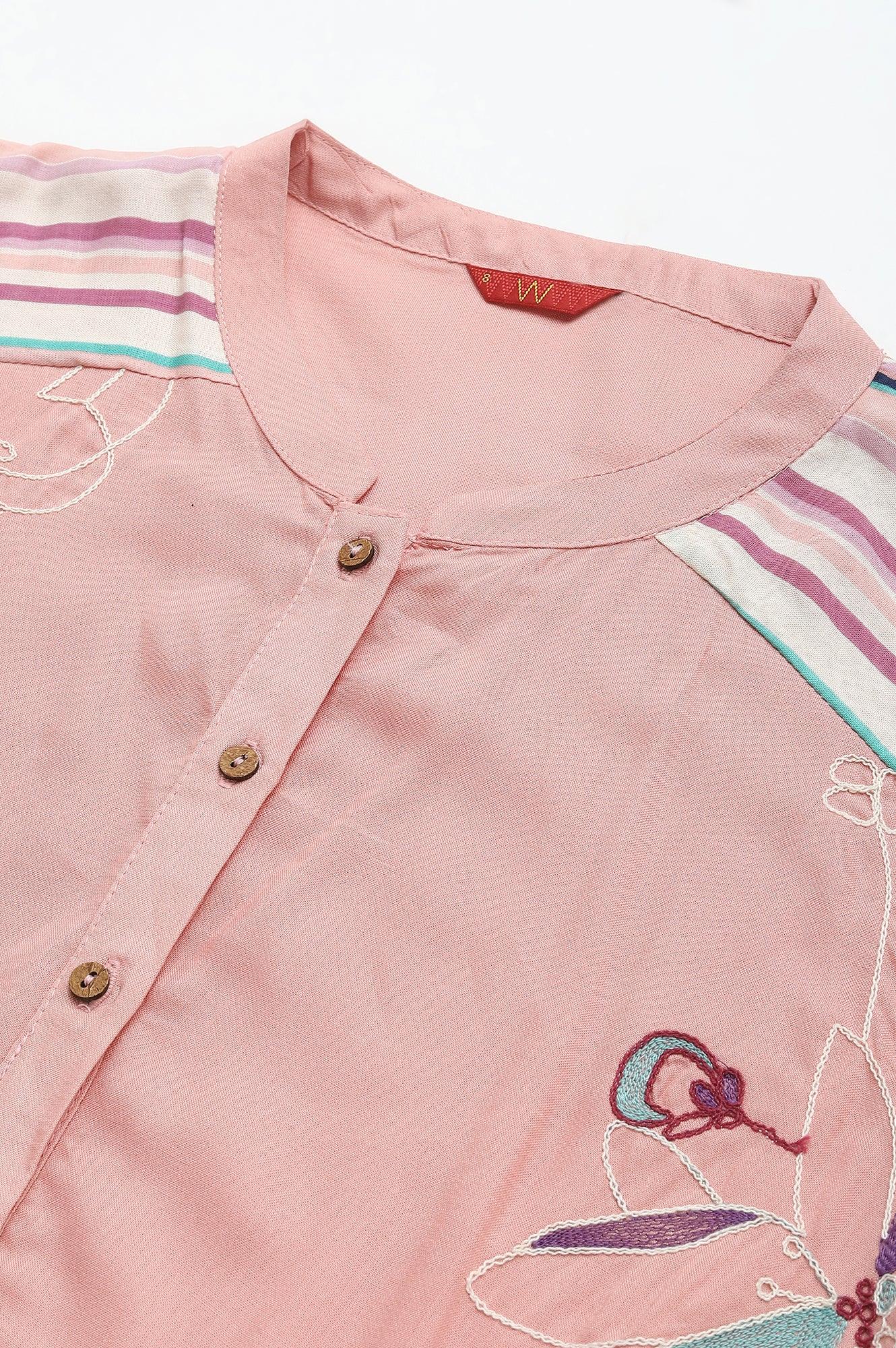 W for Woman Preach Multicoloured Stripe Printed kurta