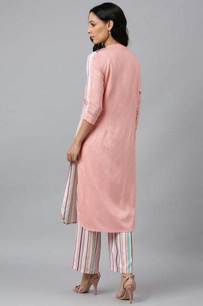 W for Woman Preach Multicoloured Stripe Printed kurta