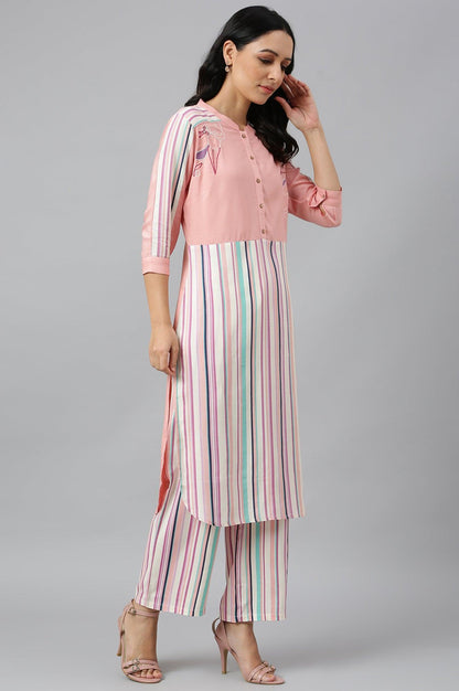 W for Woman Preach Multicoloured Stripe Printed kurta