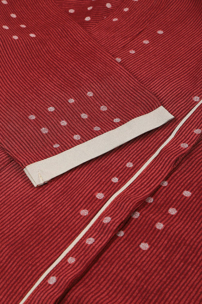 W for Woman Red Full Placket Shirt-Dress kurta In Rayon Fabric
