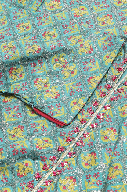 W for Woman Blue Gathered kurta With Bead Work