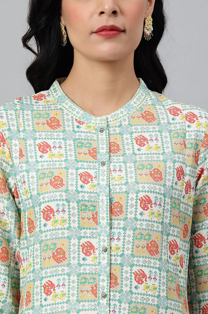 W for Woman Ecru A-line Kurta and Slim Pant Set