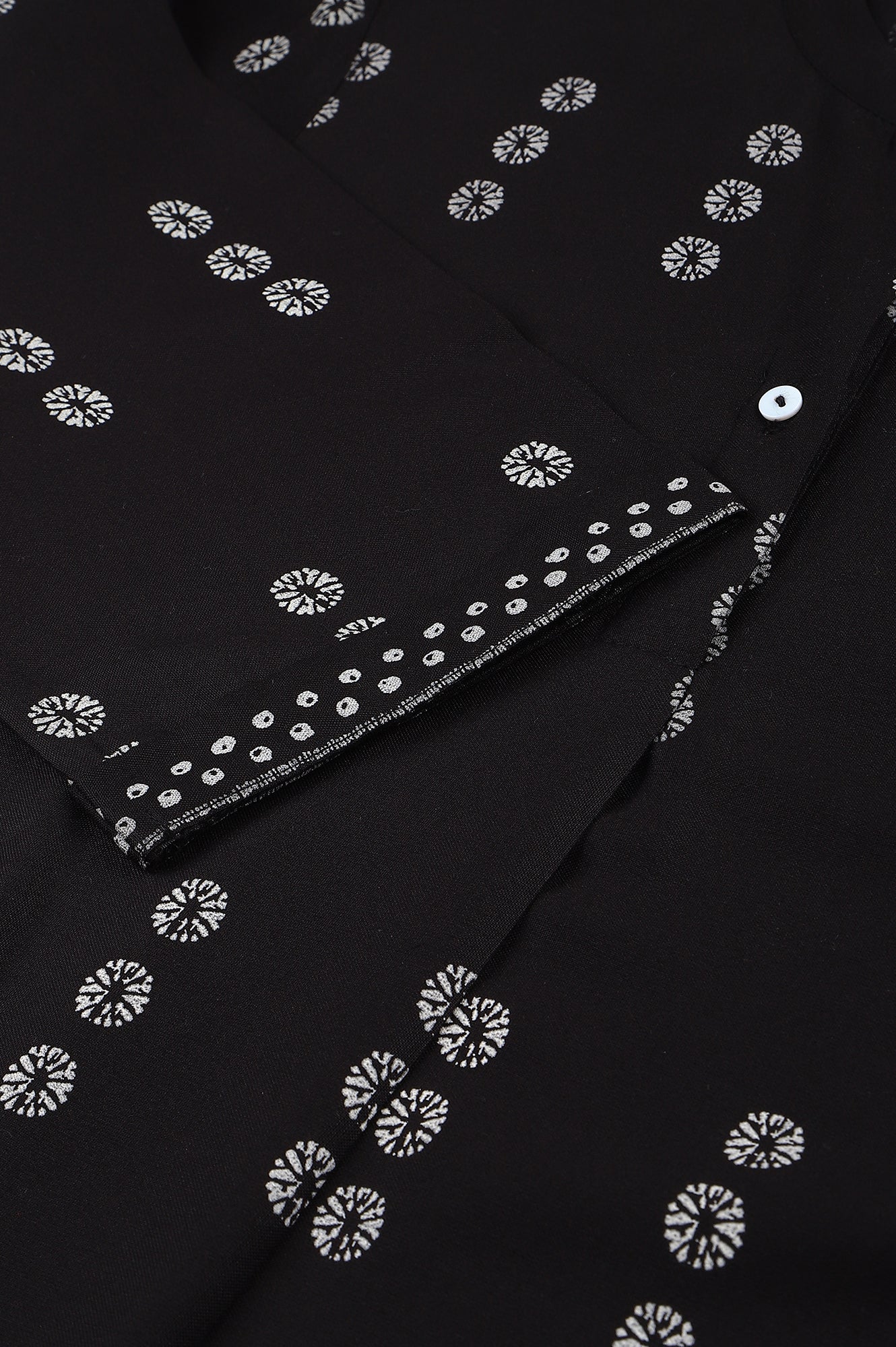 W for Woman Black Rayon A-Line kurta With Asymmetric Hemline