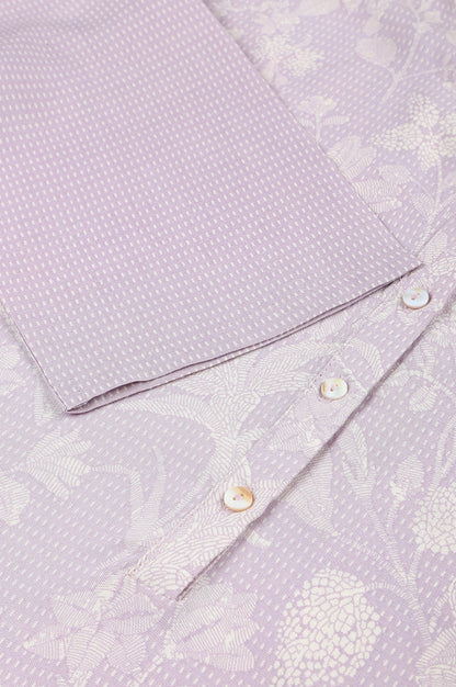 W for Woman Purple Floral Printed Half Placket kurta