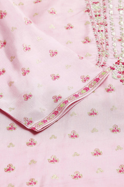 W for Woman Cameo Pink Floral Printed And Embroidered kurta