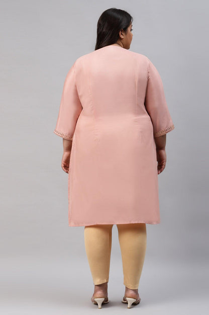 W for Woman Plus Size Blush Pink Mukaish Printed kurta