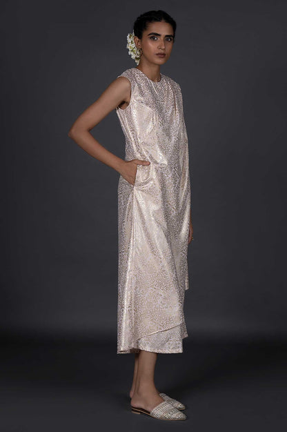 W for Woman Pink Draped Style Festive Printed Jumpsuit