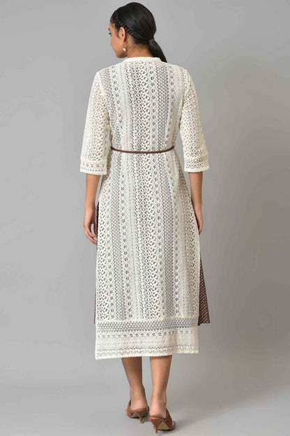 W for Woman Ecru Western Lace Embroidered Jacket