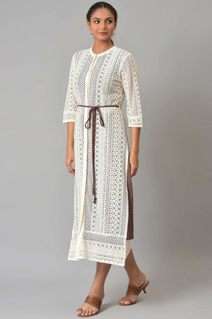 W for Woman Ecru Western Lace Embroidered Jacket