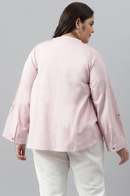 W for Woman Plus Size Light Purple Button Down Western Top