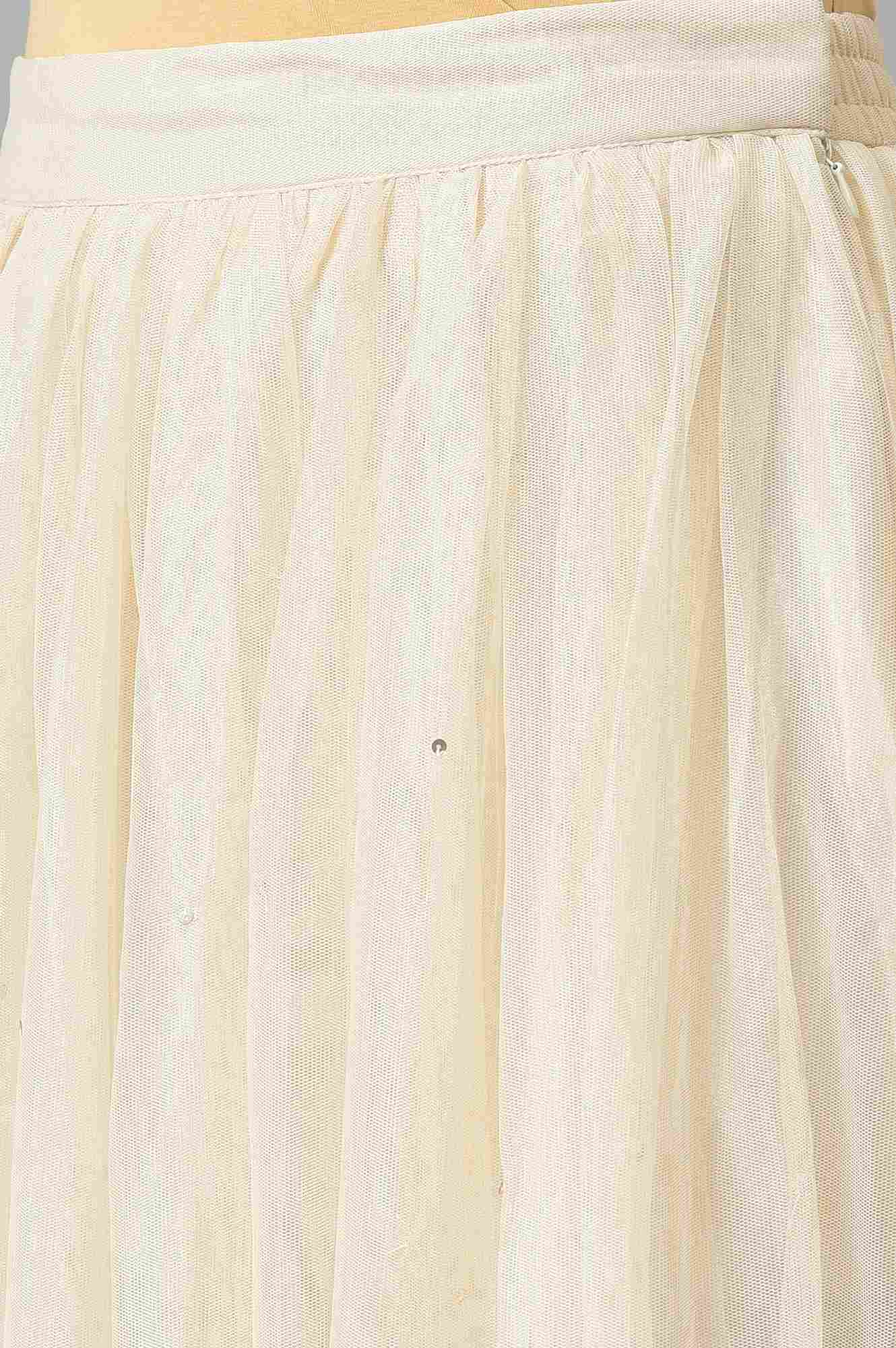 W for Woman Off-White Sequins Mesh Skirt