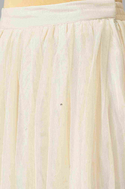 W for Woman Off-White Sequins Mesh Skirt