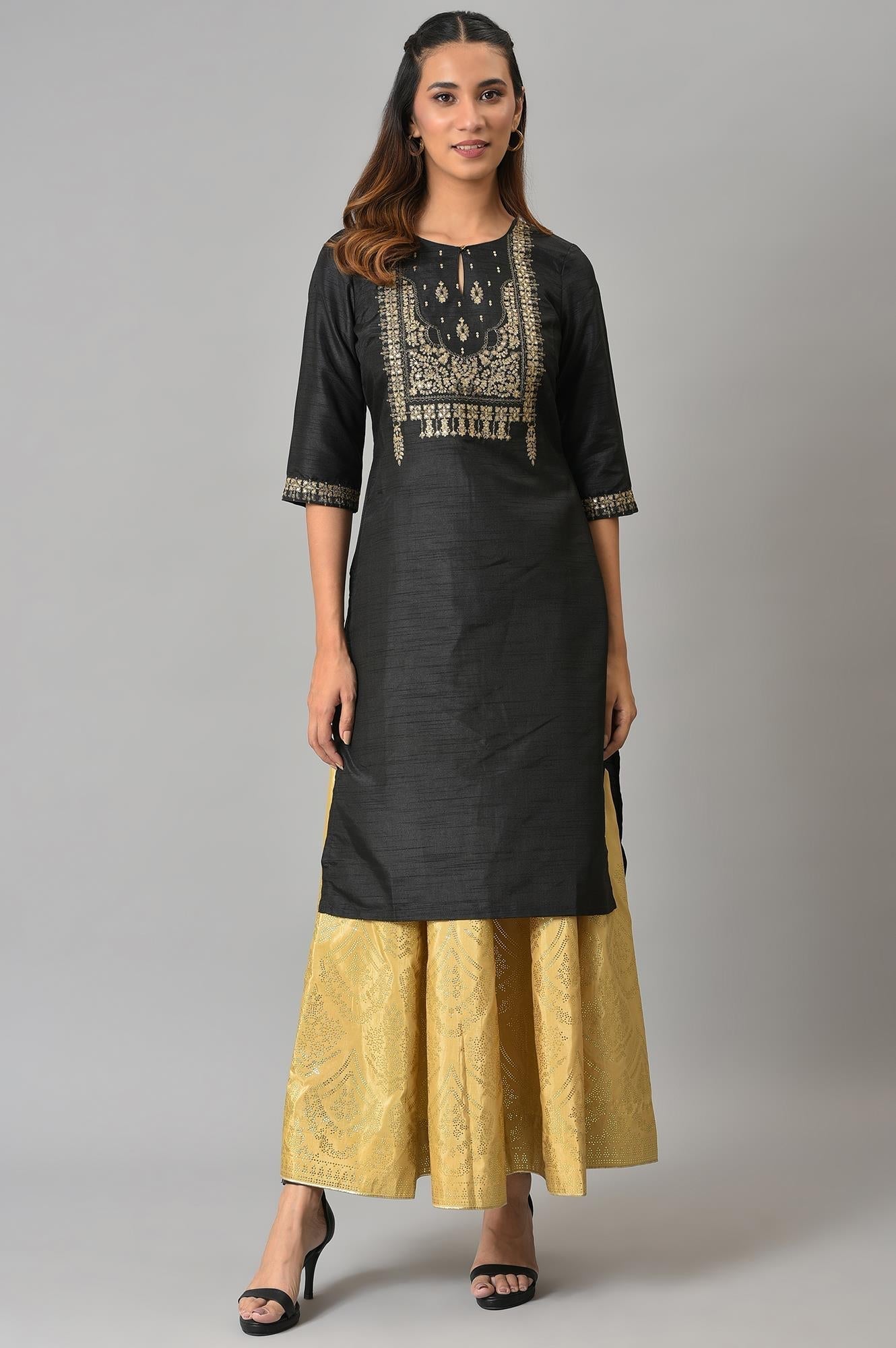 W for Woman Gold Prited Light Festive Skirt