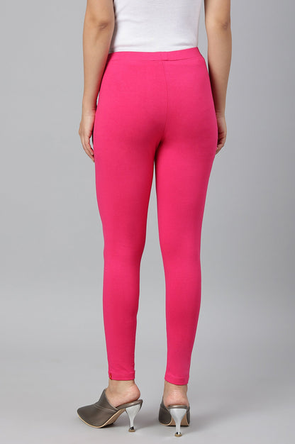 W for Woman Dark Pink Solid Knitted Women Tights