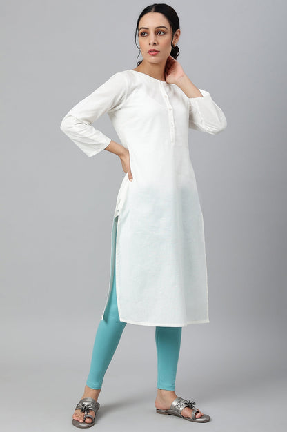 W for Woman Light Blue Solid Knitted Women Tights