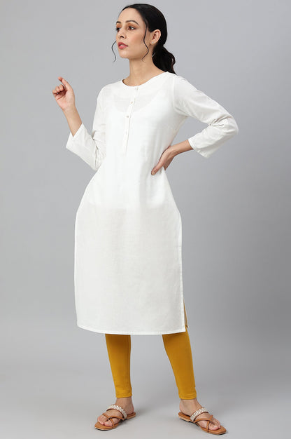 W for Woman Mustard Knitted Cotton Lycra Tights