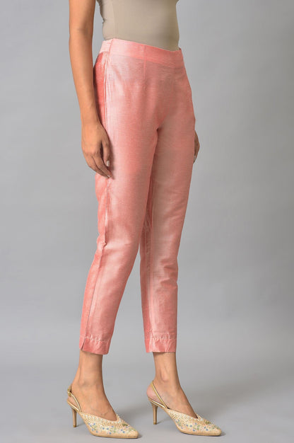 W for Woman Pink Floral Printed Rayon Straight Kurta and Slim Pant Set