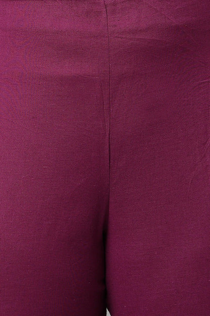 W for Woman Plus Size Orchid Purple Cotton Blend Slim Pants