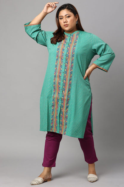 W for Woman Plus Size Orchid Purple Cotton Blend Slim Pants