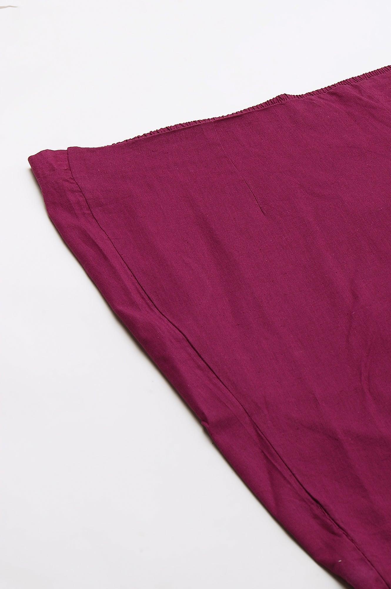 W for Woman Plus Size Orchid Purple Cotton Blend Slim Pants