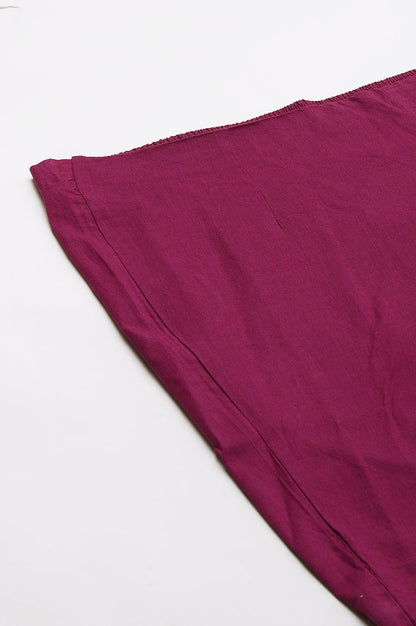 W for Woman Plus Size Orchid Purple Cotton Blend Slim Pants