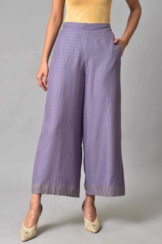W for Woman Purple Glitter Printer Pants