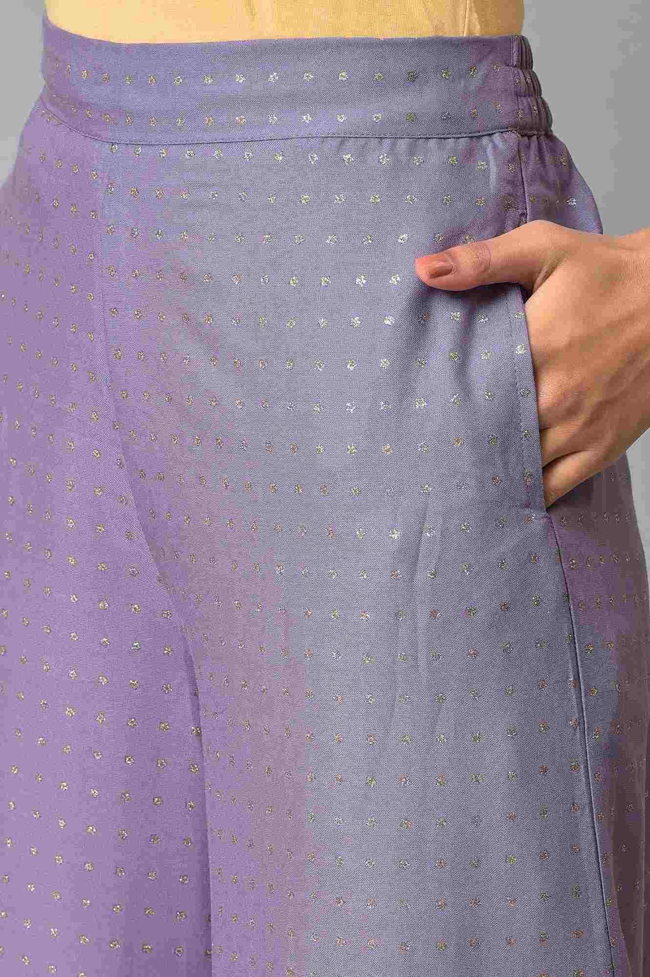W for Woman Purple Glitter Printer Pants