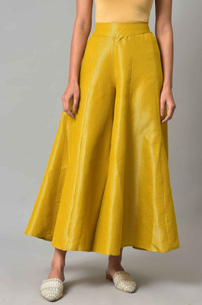 W for Woman Yellow Jacquard Festive Culottes