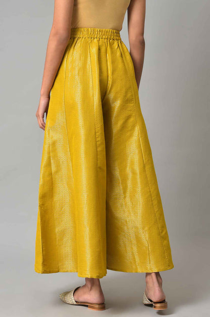 W for Woman Yellow Jacquard Festive Culottes