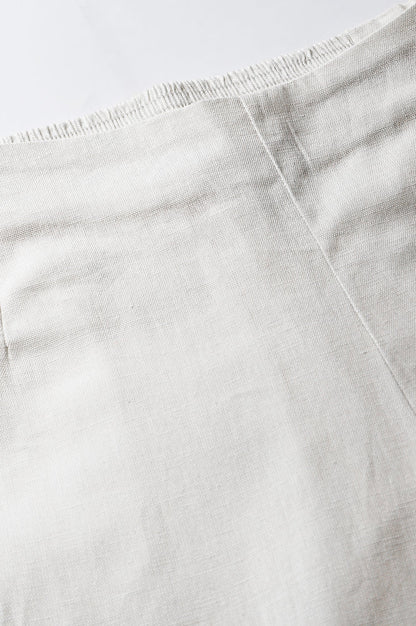 W for Woman Ecru Slim Pants With Embroidered Hem