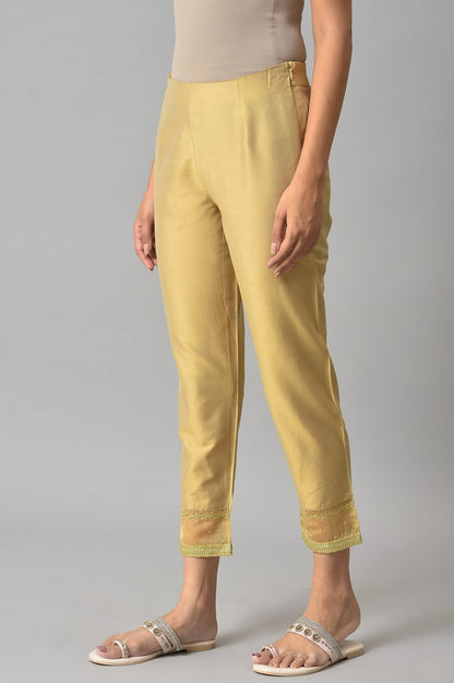 W for Woman Gold Embroidered Light Festive Slim Pants