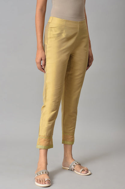 W for Woman Gold Embroidered Light Festive Slim Pants