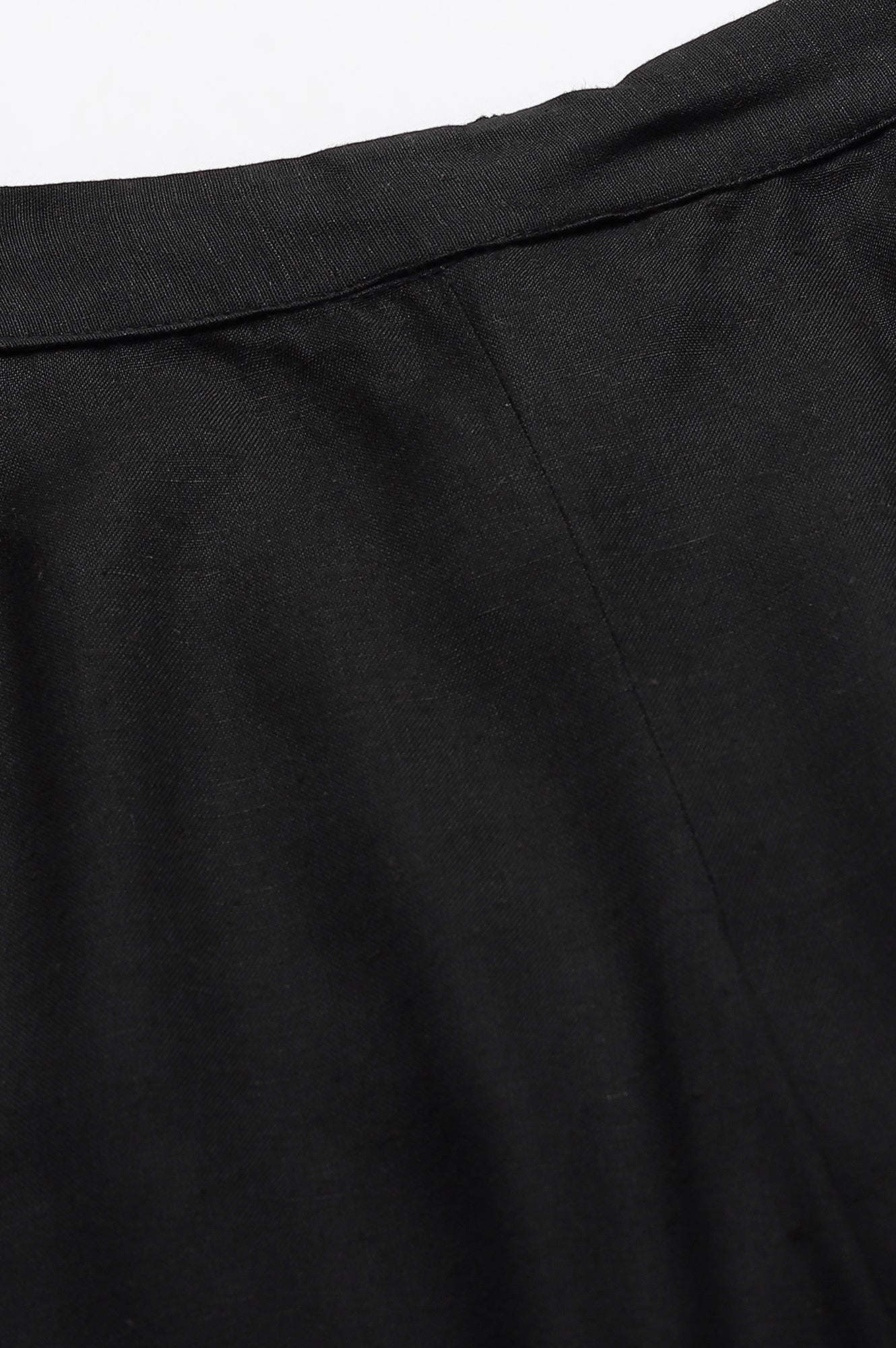 W for Woman Black Embroidered Straight Pants