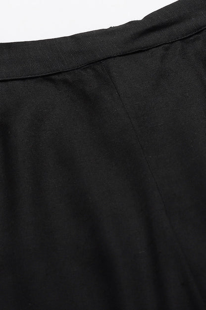 W for Woman Black Embroidered Straight Pants