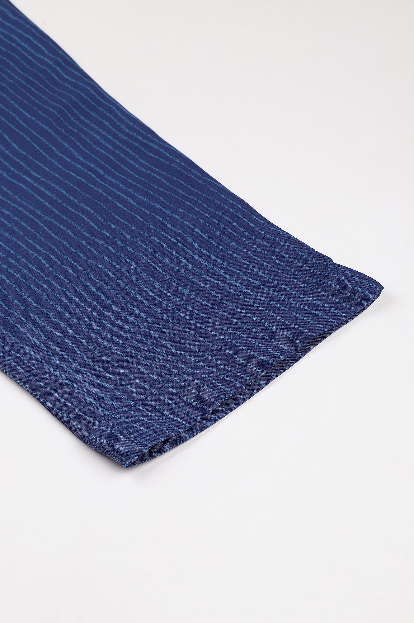 W for Woman Blue Stripe Print Women Straight Pants