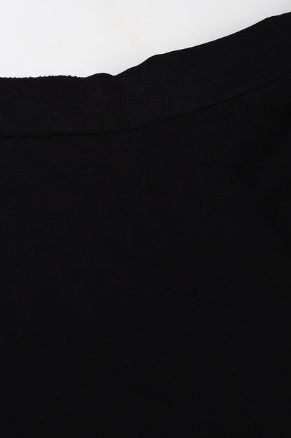 W for Woman Black Rayon Straight Parallel Pants