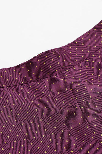 W for Woman Orchid Purple Rayon Printed Parallel Pants