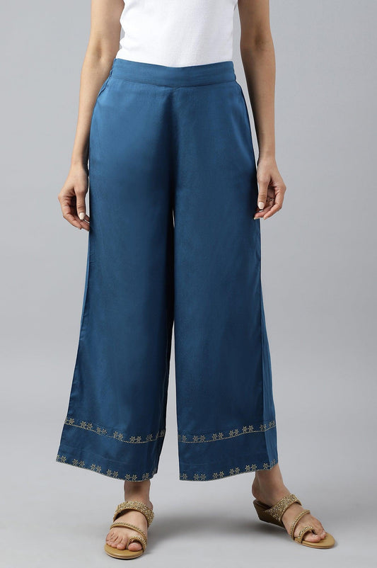 W for Woman Persian Blue Straight Parallel Pants